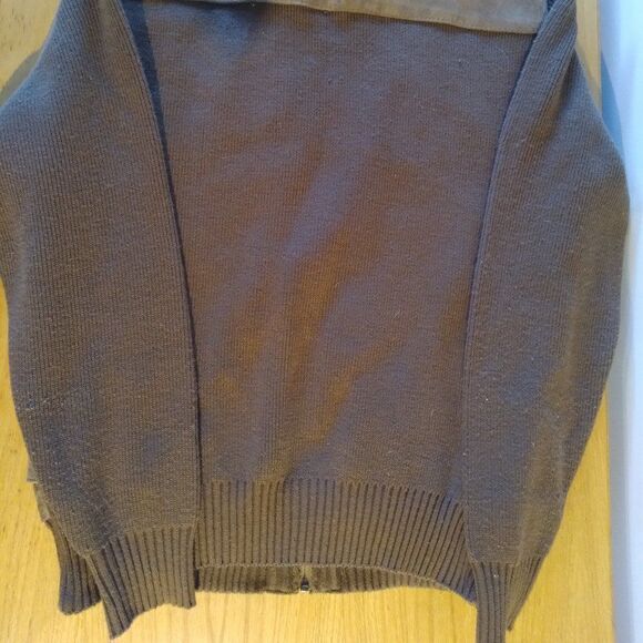 Vintage 70s Sears Sportswear Leather Body Sweater Jacket Coat - Picture 8 of 8